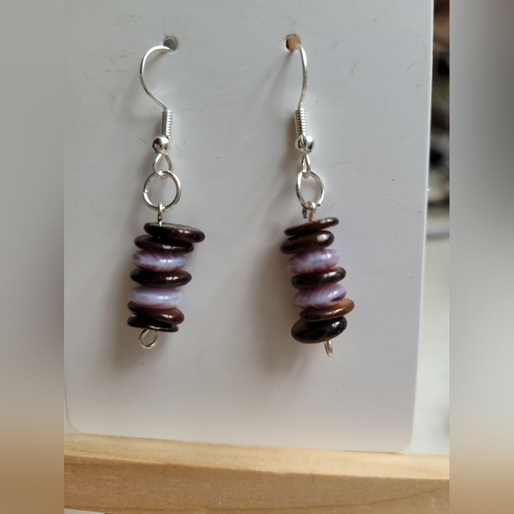 Chic Purple Disc Earrings